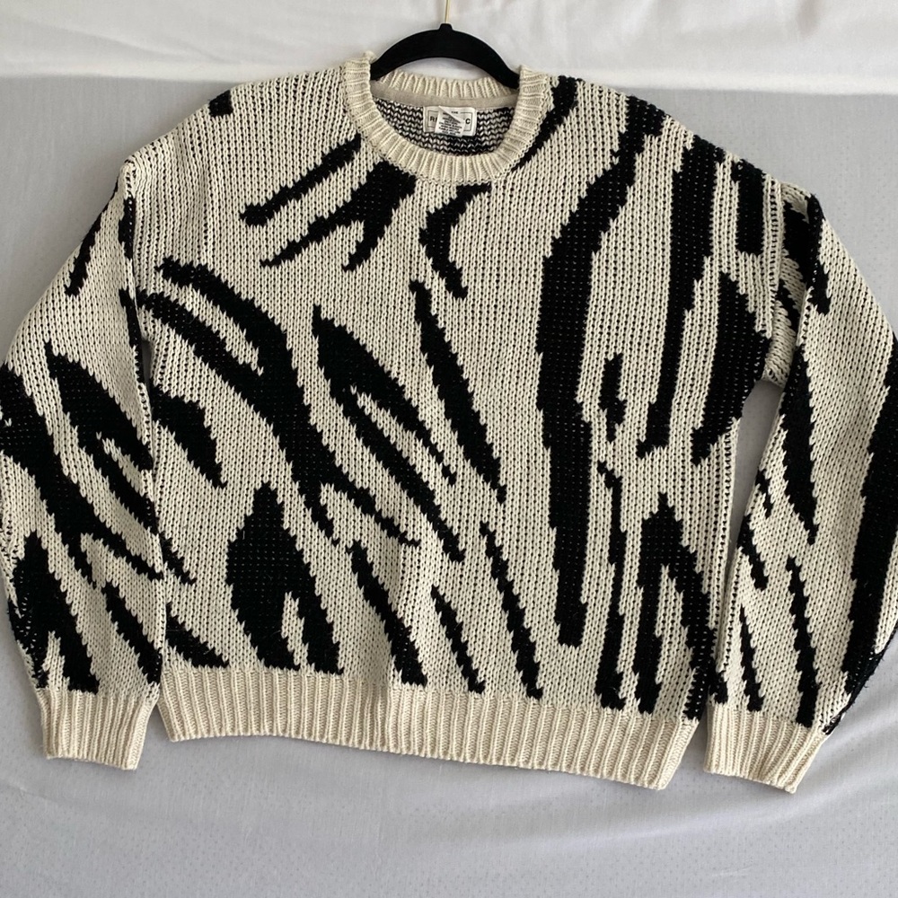 For The Republic Zebra Print Chunky Sweater